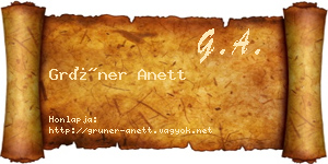 Grüner Anett névjegykártya